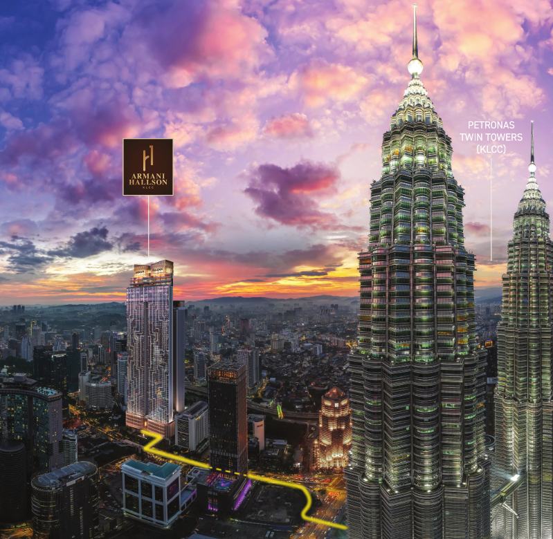 Armani Hallson KLCC proximity to Petronas Twin Towers