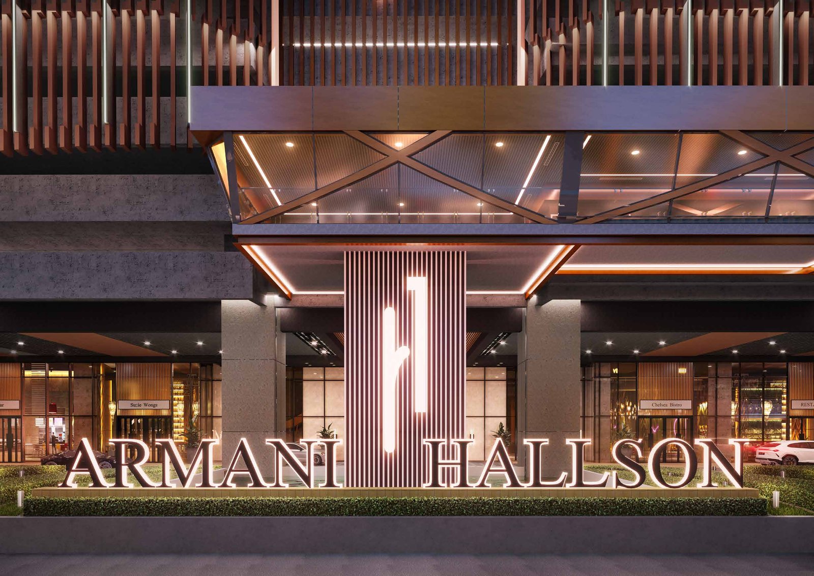 Armani Hallson grand drop-off and arrival court