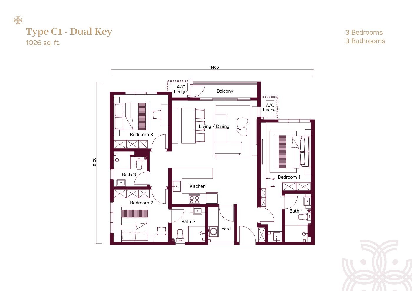 Type C1 floor plan