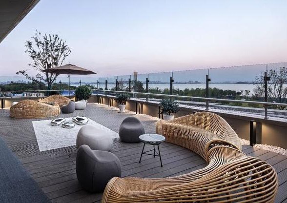 Sky Deck lounge on the Block E rooftop (artist's impression)