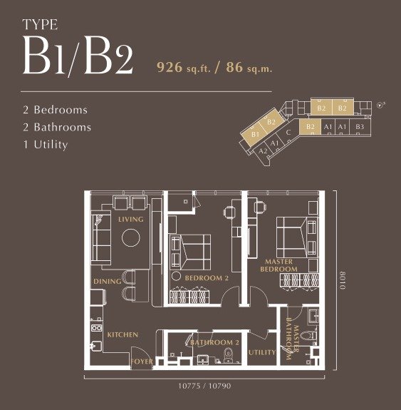 Type B1/B2 floor plan