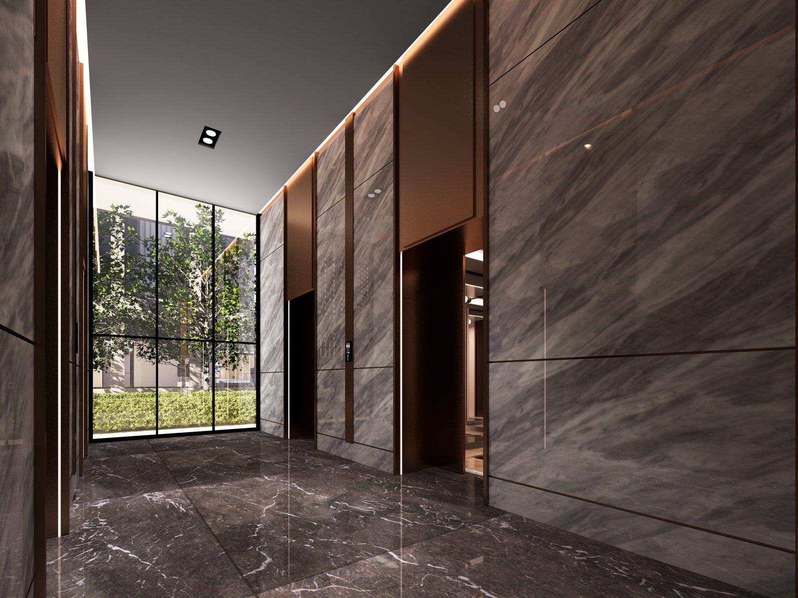 Typical floor lift lobby