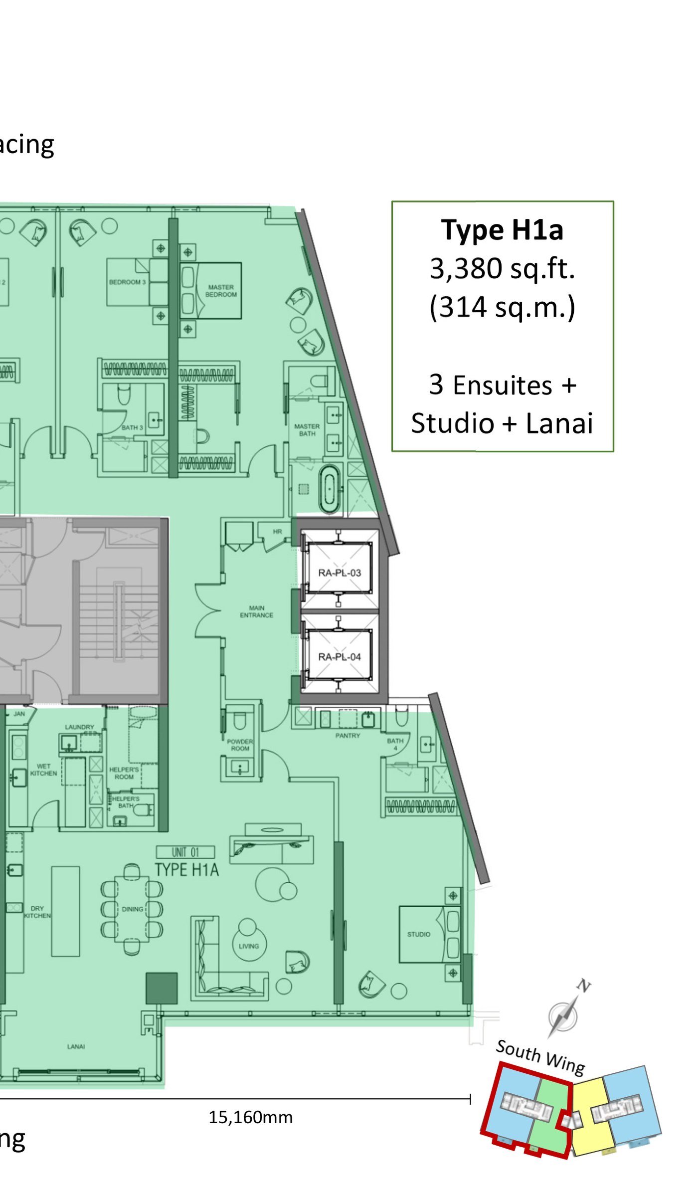 Type H1a floor plan