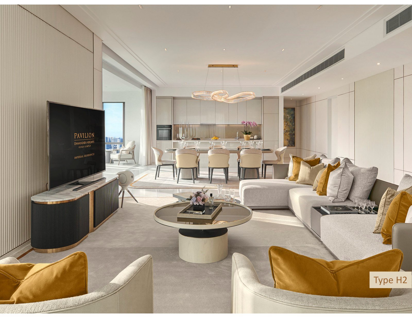 Type H2 living, dining and kitchen