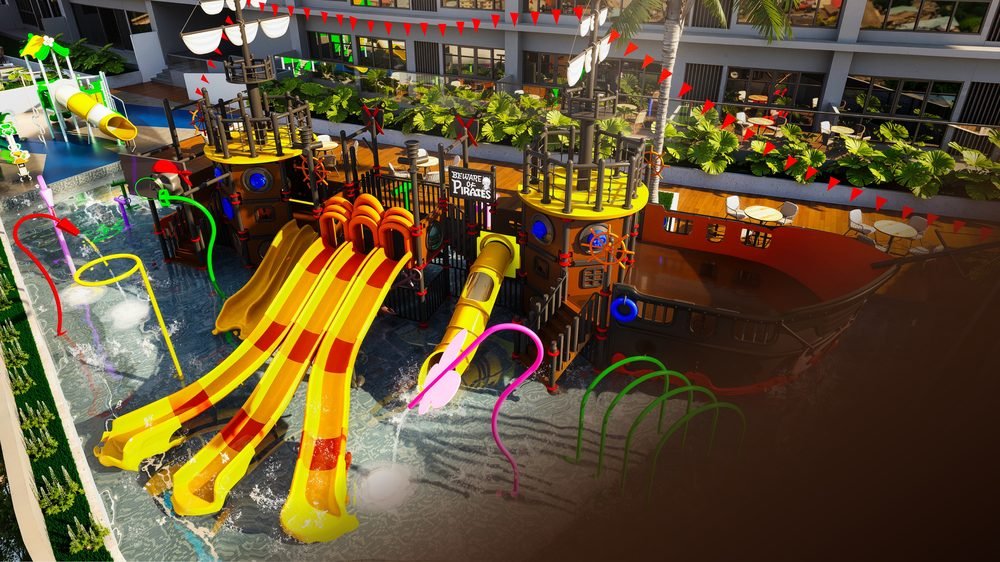 Kids' waterpark and play deck