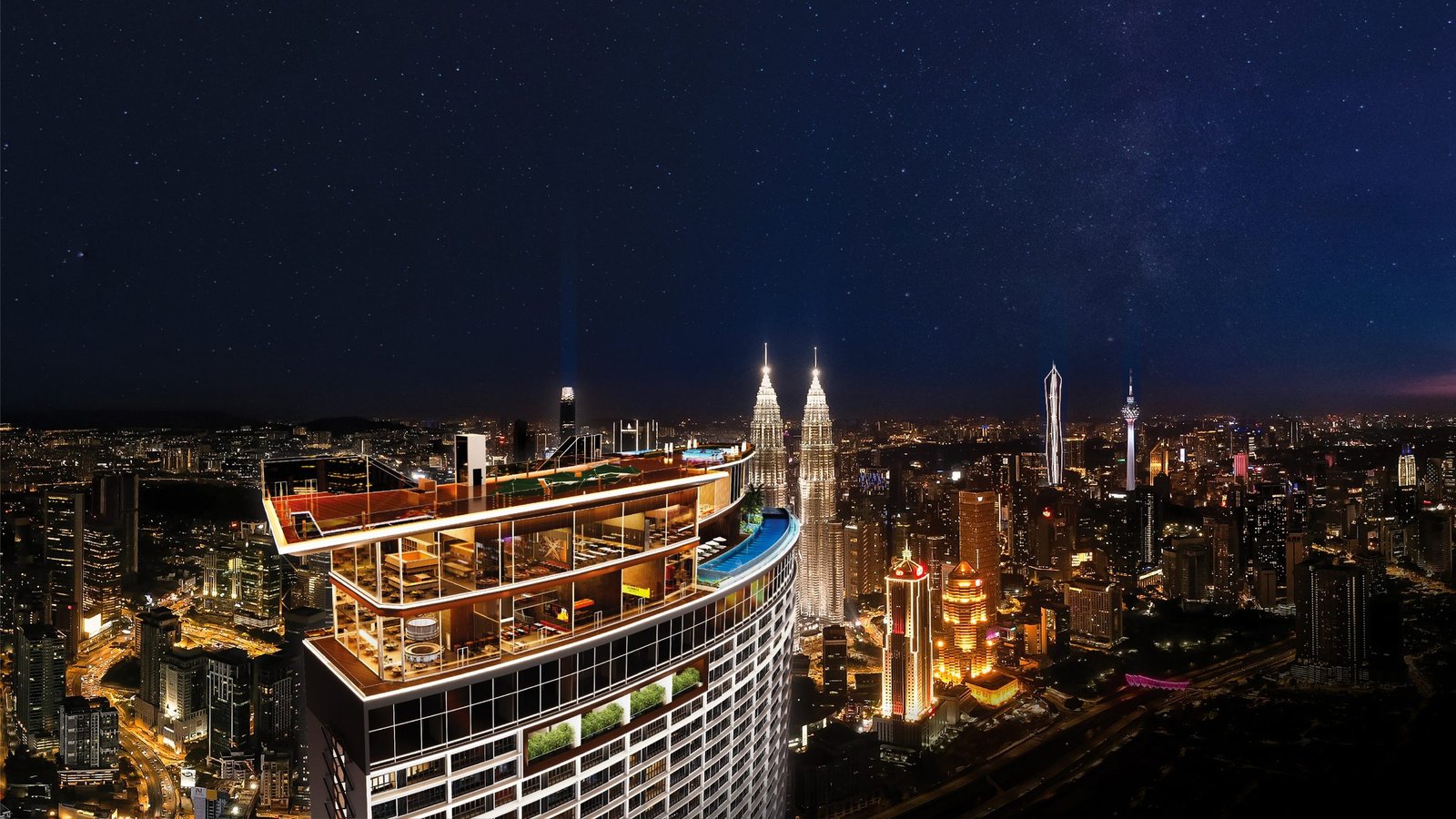 KL360 tower rising above the Kuala Lumpur skyline