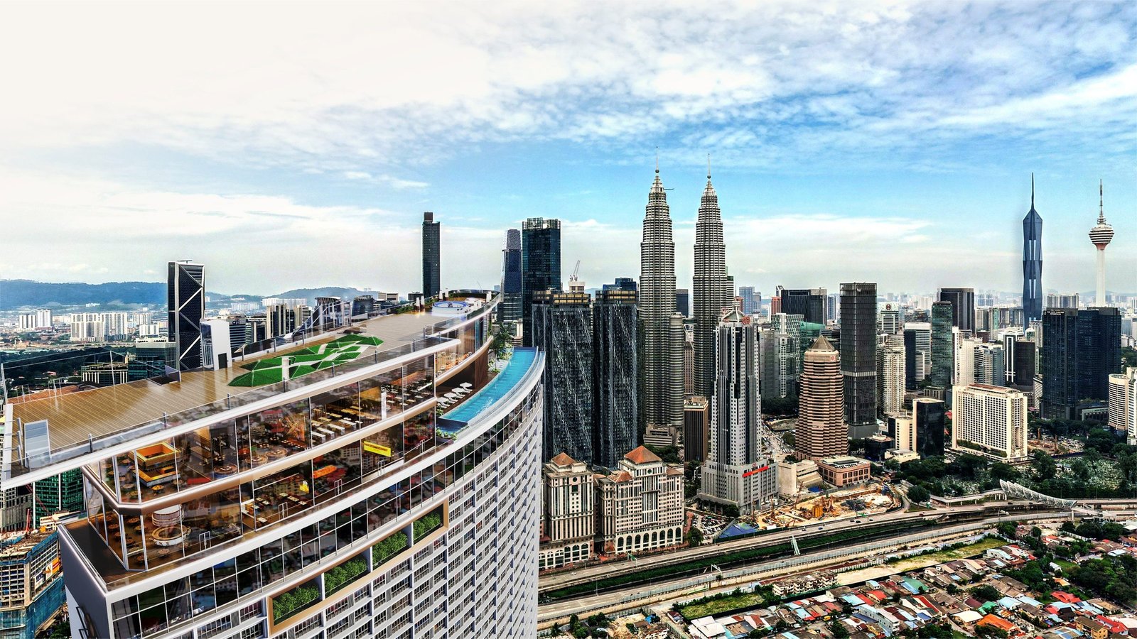 360-degree skyline viewing deck overlooking KLCC