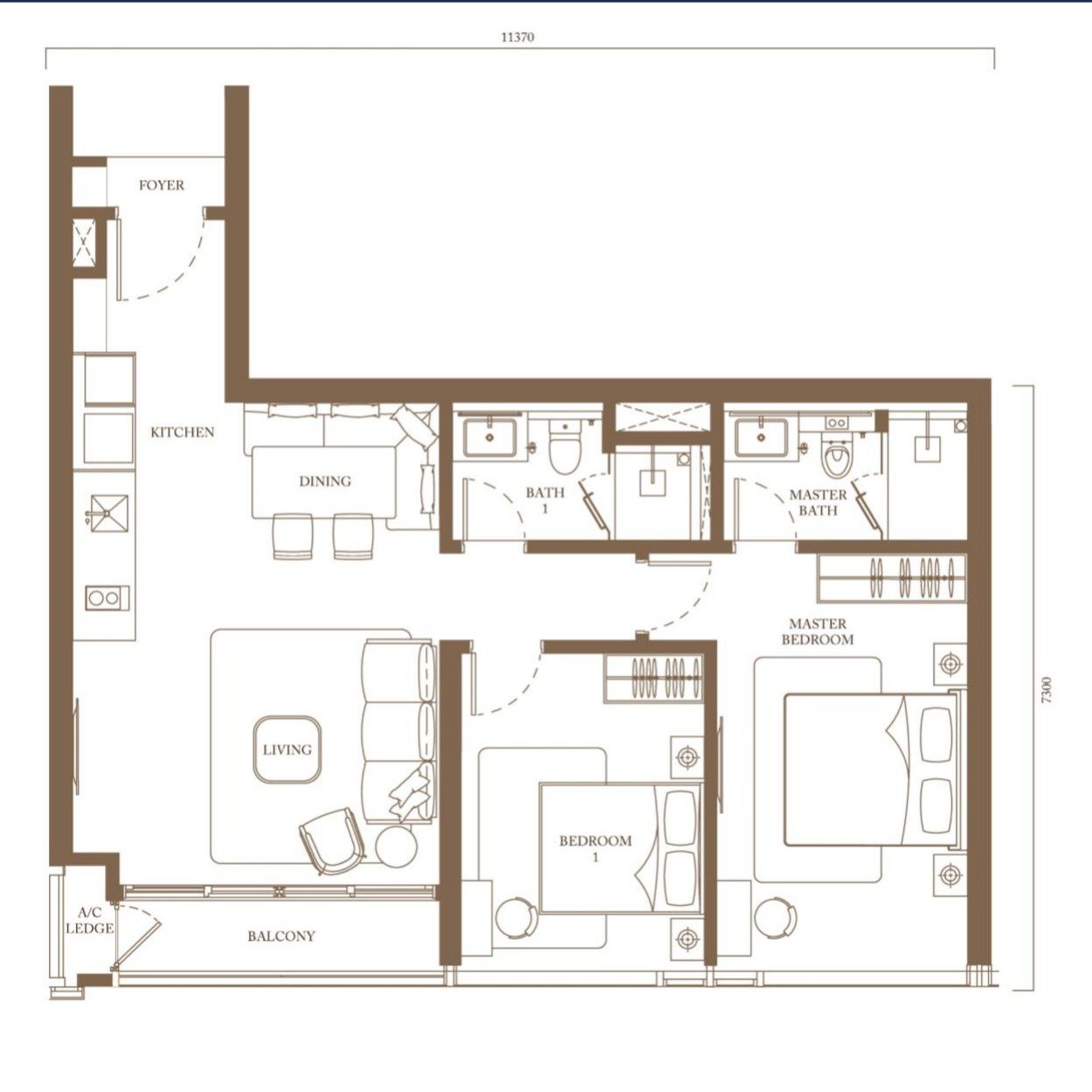 Type C1 floor plan