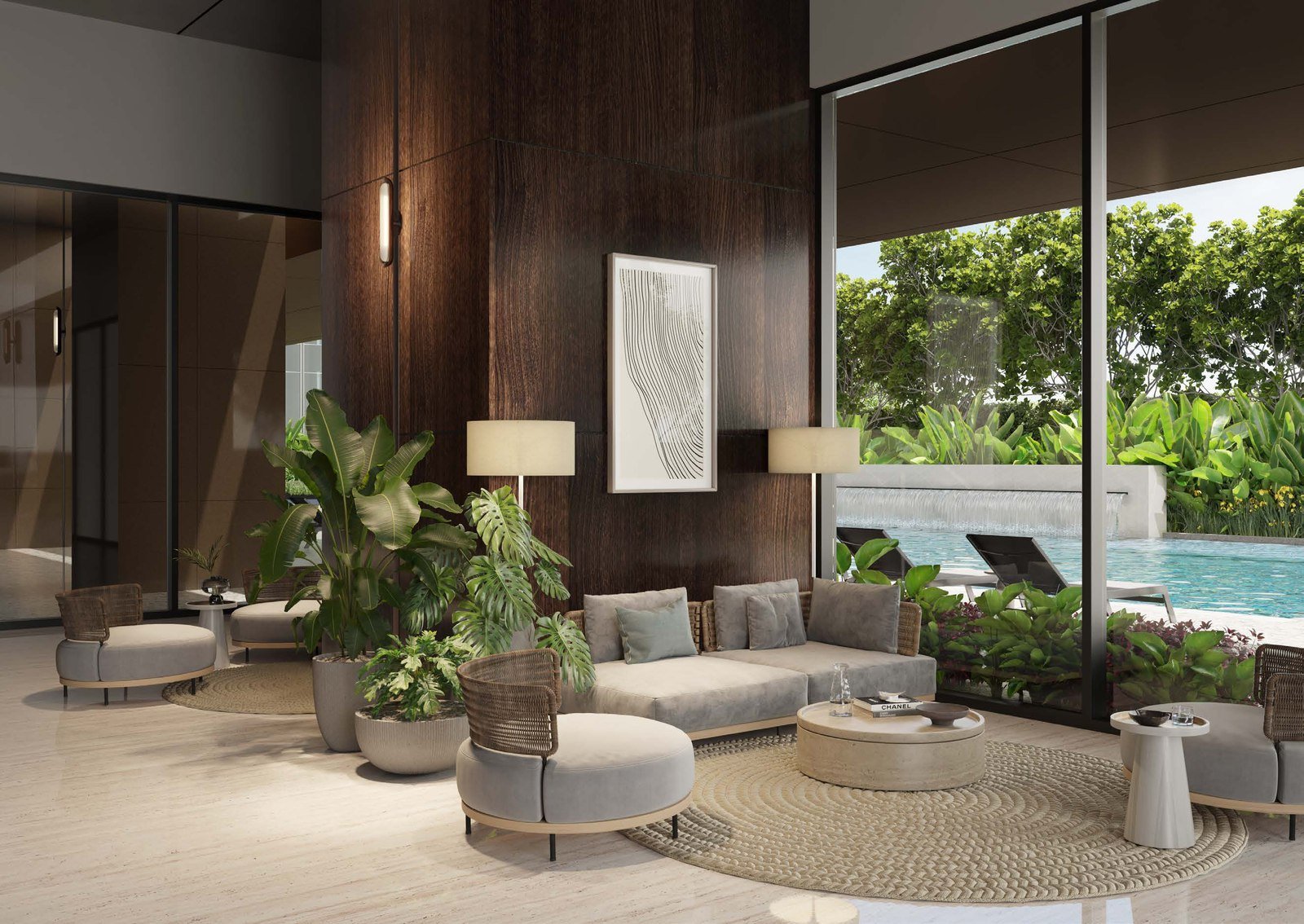 Social Sphere lounge overlooking the pool