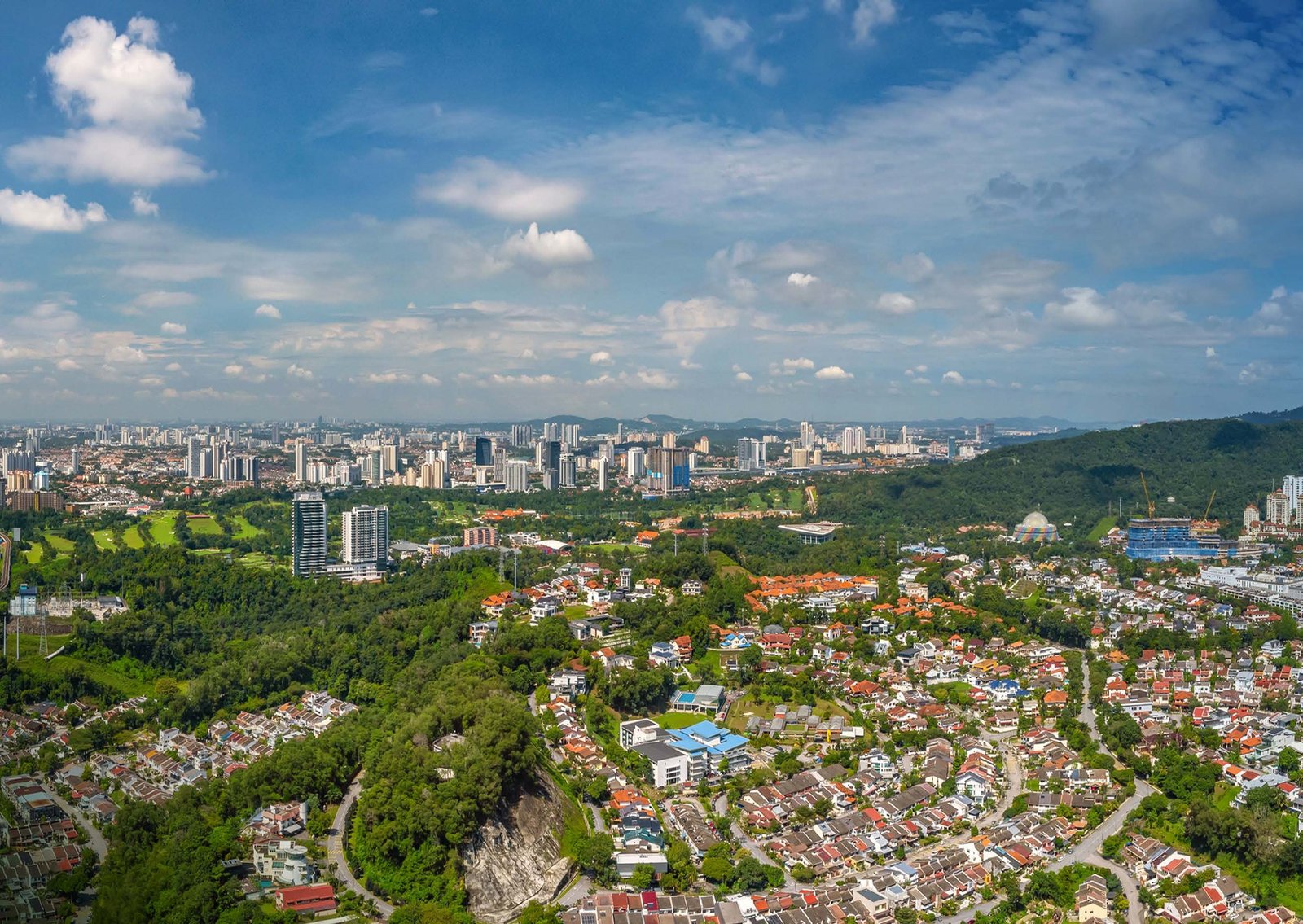 Real aerial photograph of the Bukit Kiara skyline