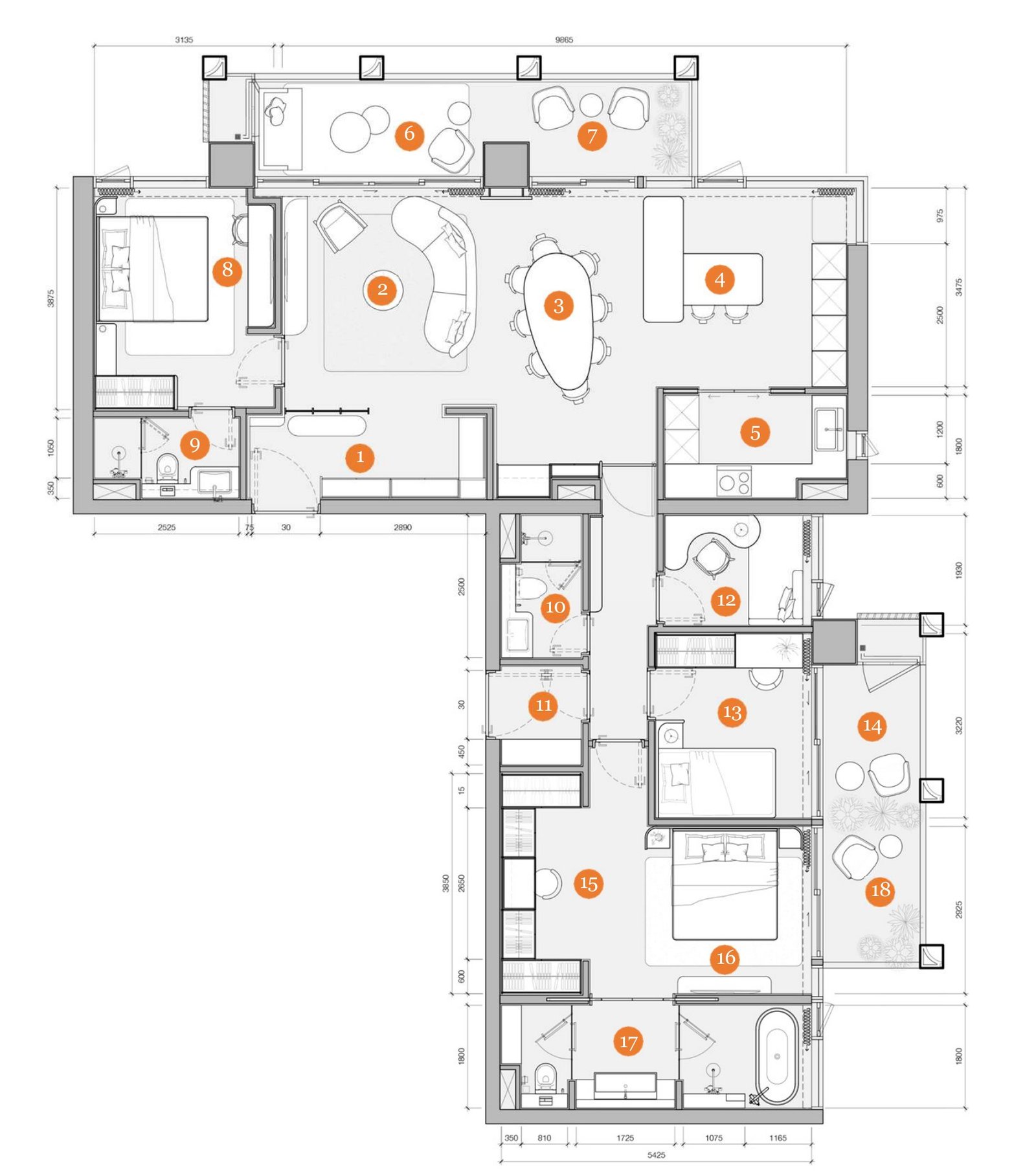 Penthouse Collection, Calm in Bloom Type D floor plan