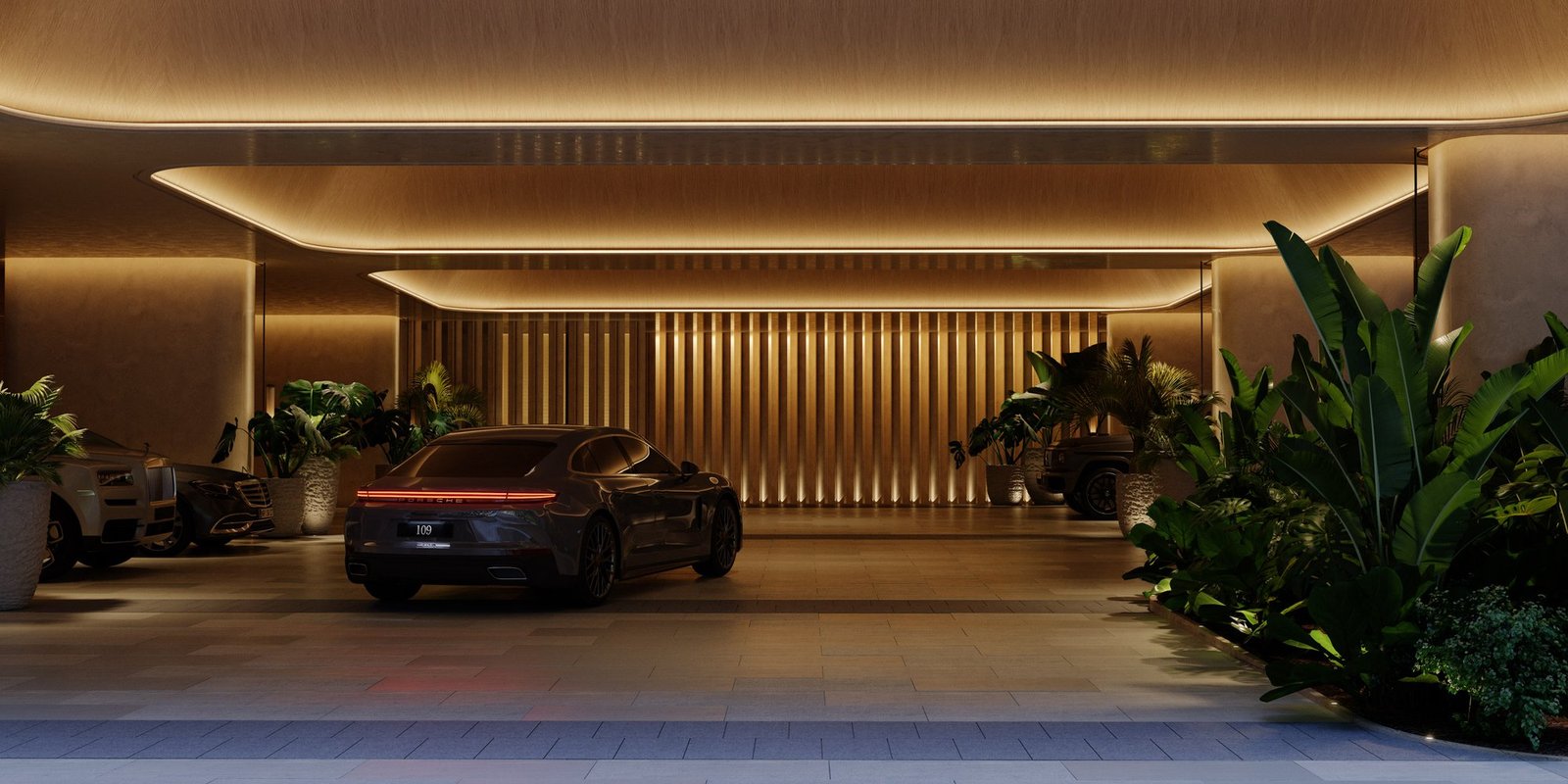 WOLO Mont Kiara porte-cochere arrival at night